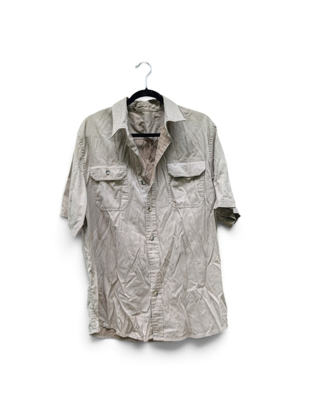 Wrangler Men's Short-Sleeve Button-Down Shirt in Light Tan